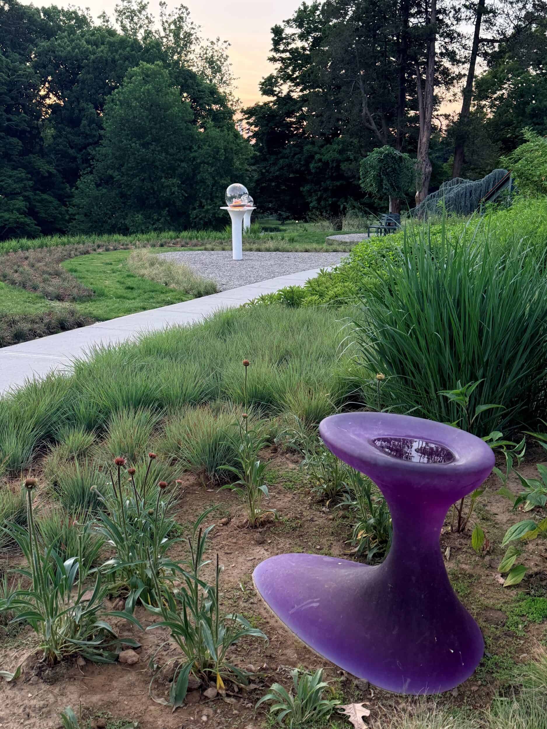 Birdbath and Gazing Globe